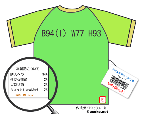 EVE★少女のたまご★のＴシャツメーカー結果