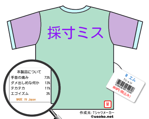 M エムのＴシャツメーカー結果