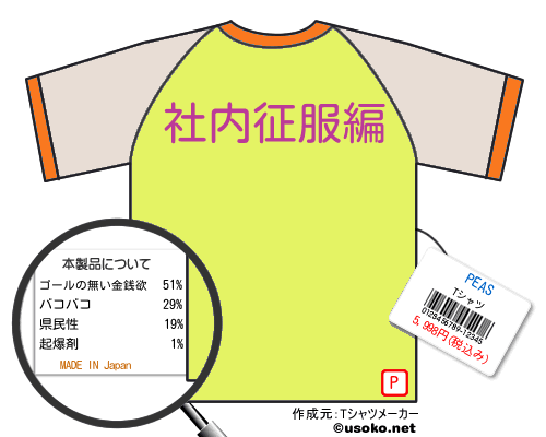 PEASのＴシャツメーカー結果
