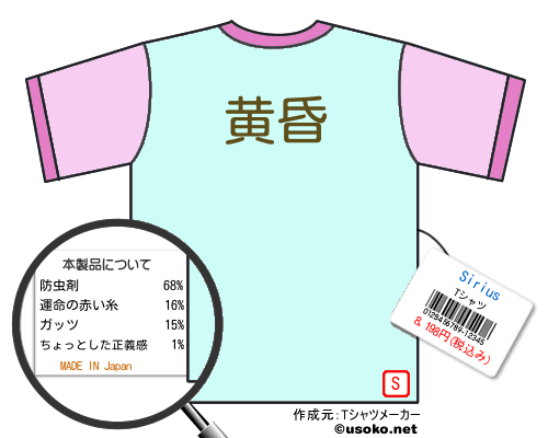 SiriusのＴシャツメーカー結果