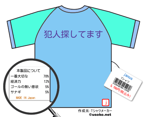 janusのＴシャツメーカー結果