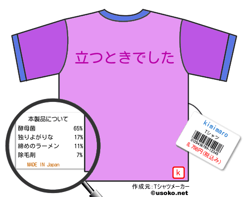 kimimaroのＴシャツメーカー結果