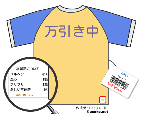 negiのＴシャツメーカー結果