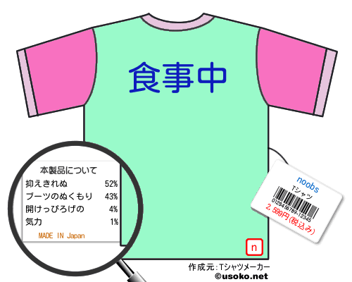 noobsのＴシャツメーカー結果