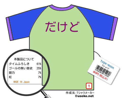 type-moonのＴシャツメーカー結果