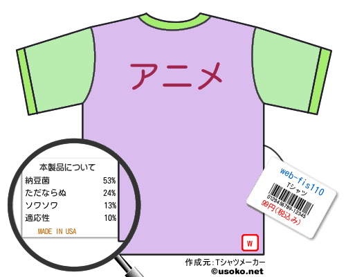 web-fis110のＴシャツメーカー結果